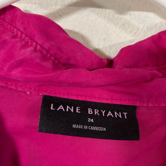Lane Bryant Pink Lyocell Tunic Shirt Womens Plus Size 24 Casual Button Top - Picture 3 of 4